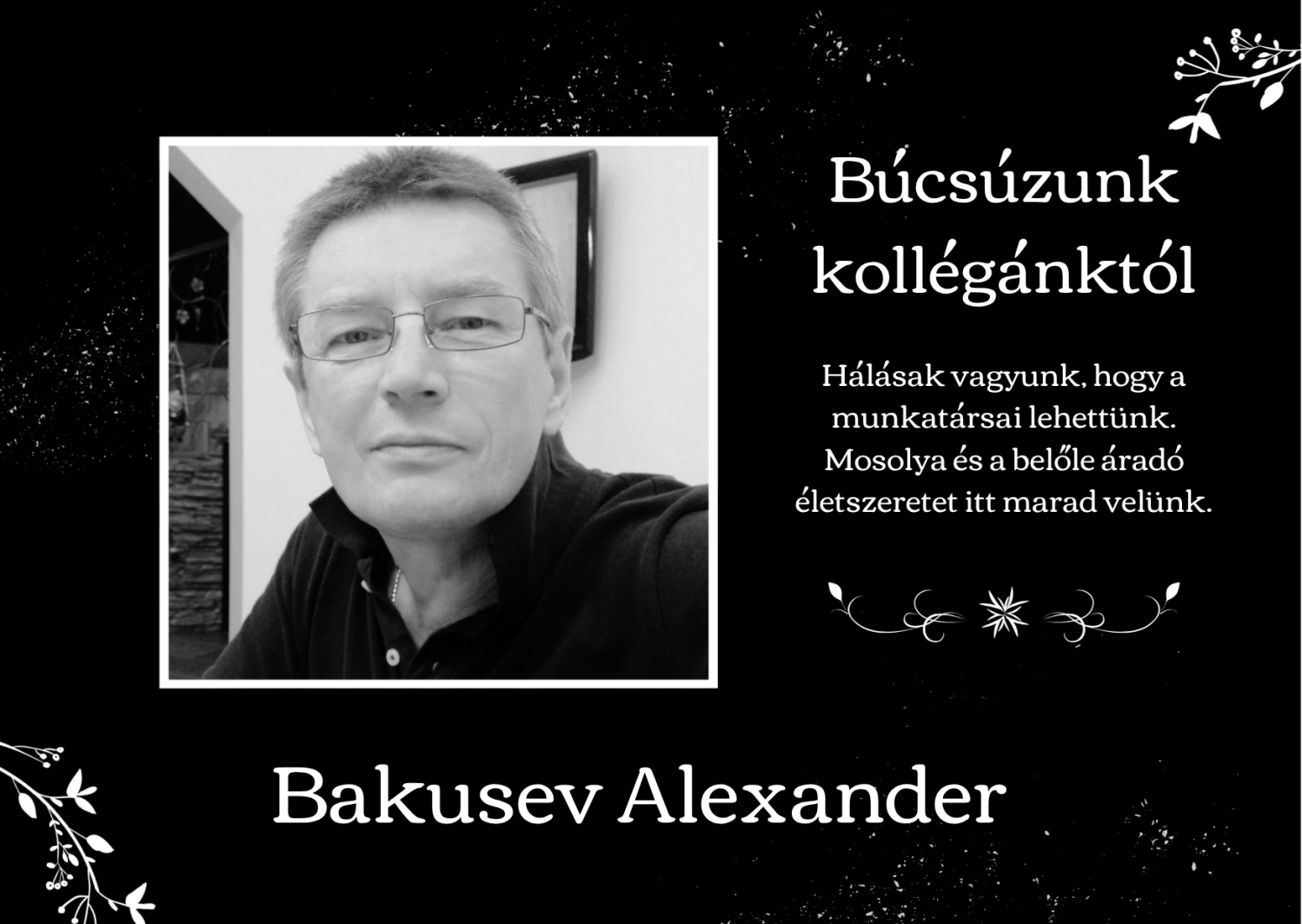 Búcsú kollégánktól